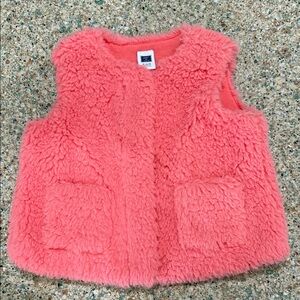 Janie and Jack Coral Fuzzy Vest